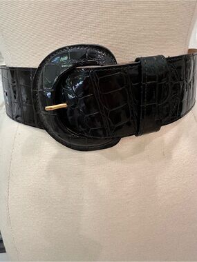Vintage Anne Klein Black Wide Belt
